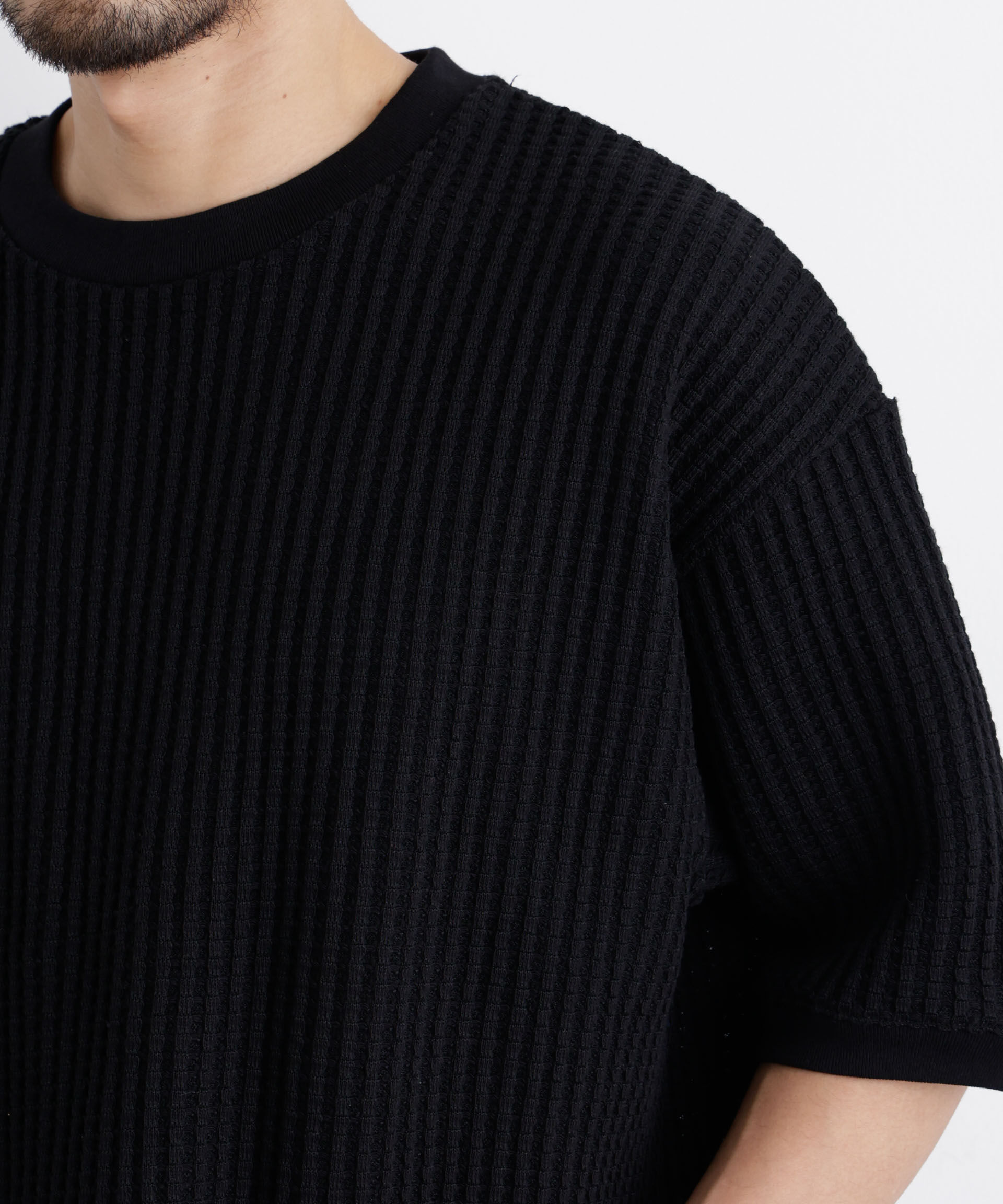 nano･universe「オニワッフルワイドTシャツ 半袖」|Tシャツ・カットソー|