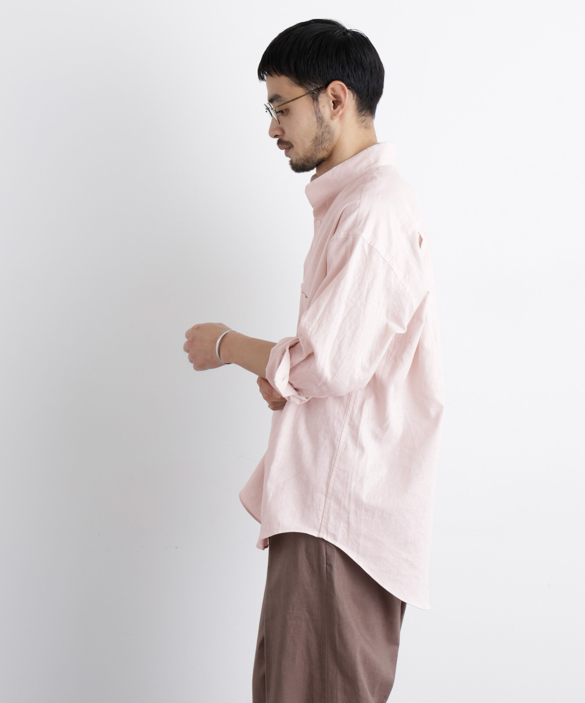 nano･universe「「FRENCH LINEN」リネンコットンスタンドシャツ」|シャツ・ブラウス|