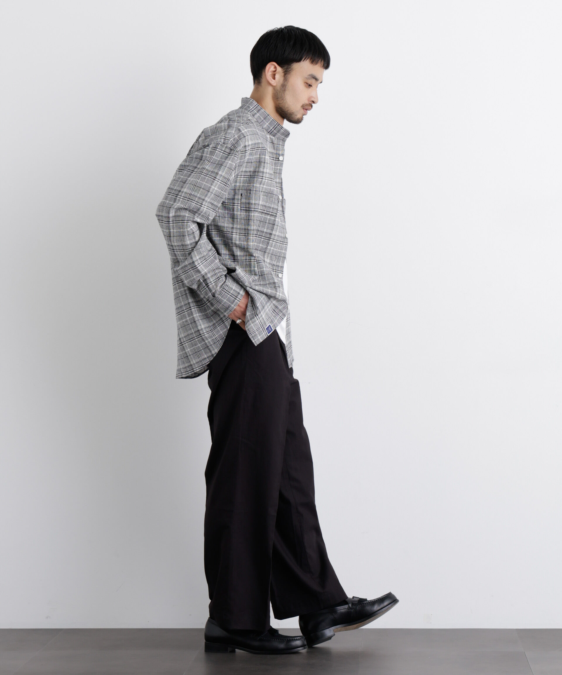 nano･universe「「FRENCH LINEN」リネンコットンスタンドシャツ」|シャツ・ブラウス|