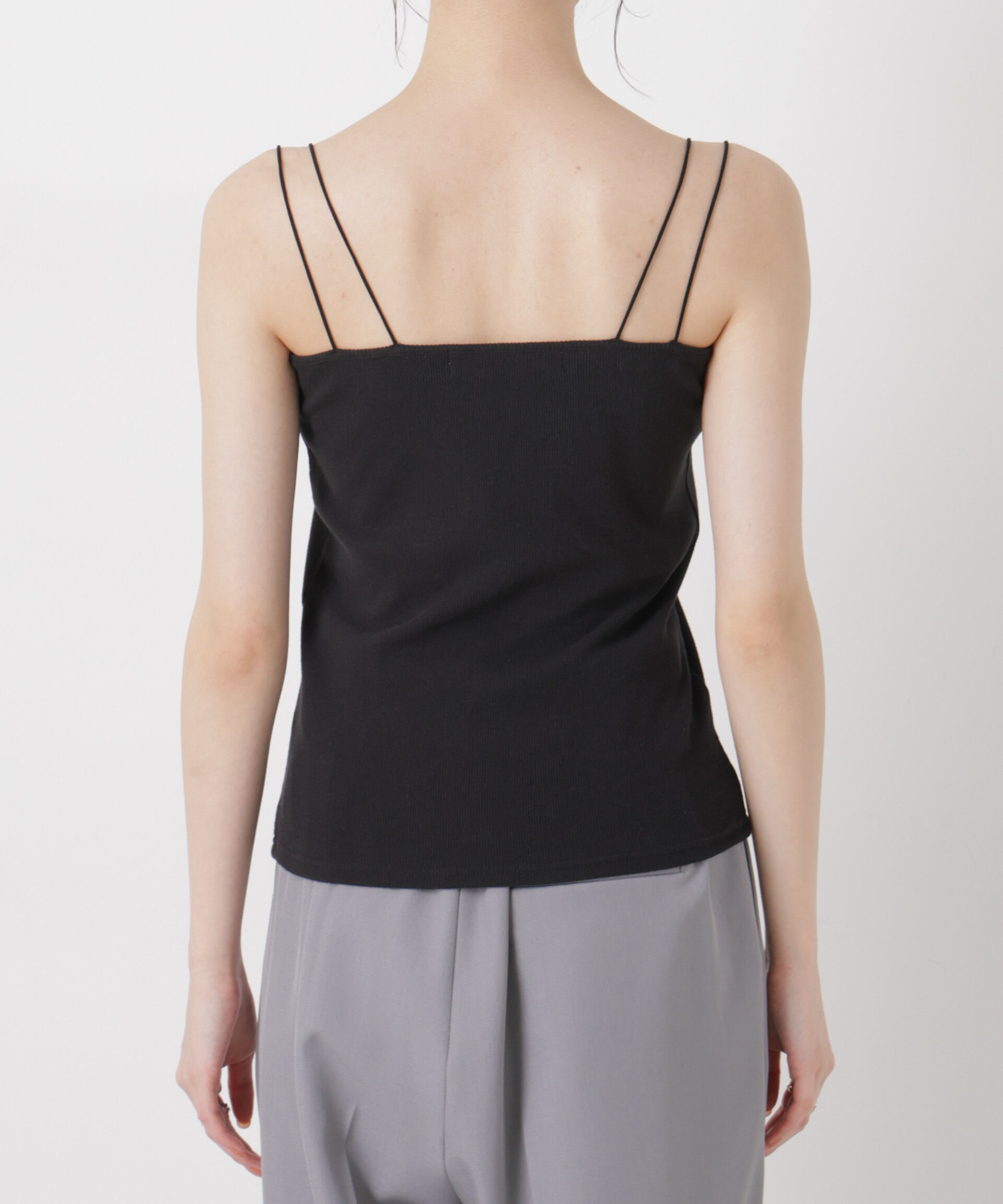 nano･universe「抗菌防臭リブカップ付きダブルストラップキャミソール」|Tシャツ・カットソー|