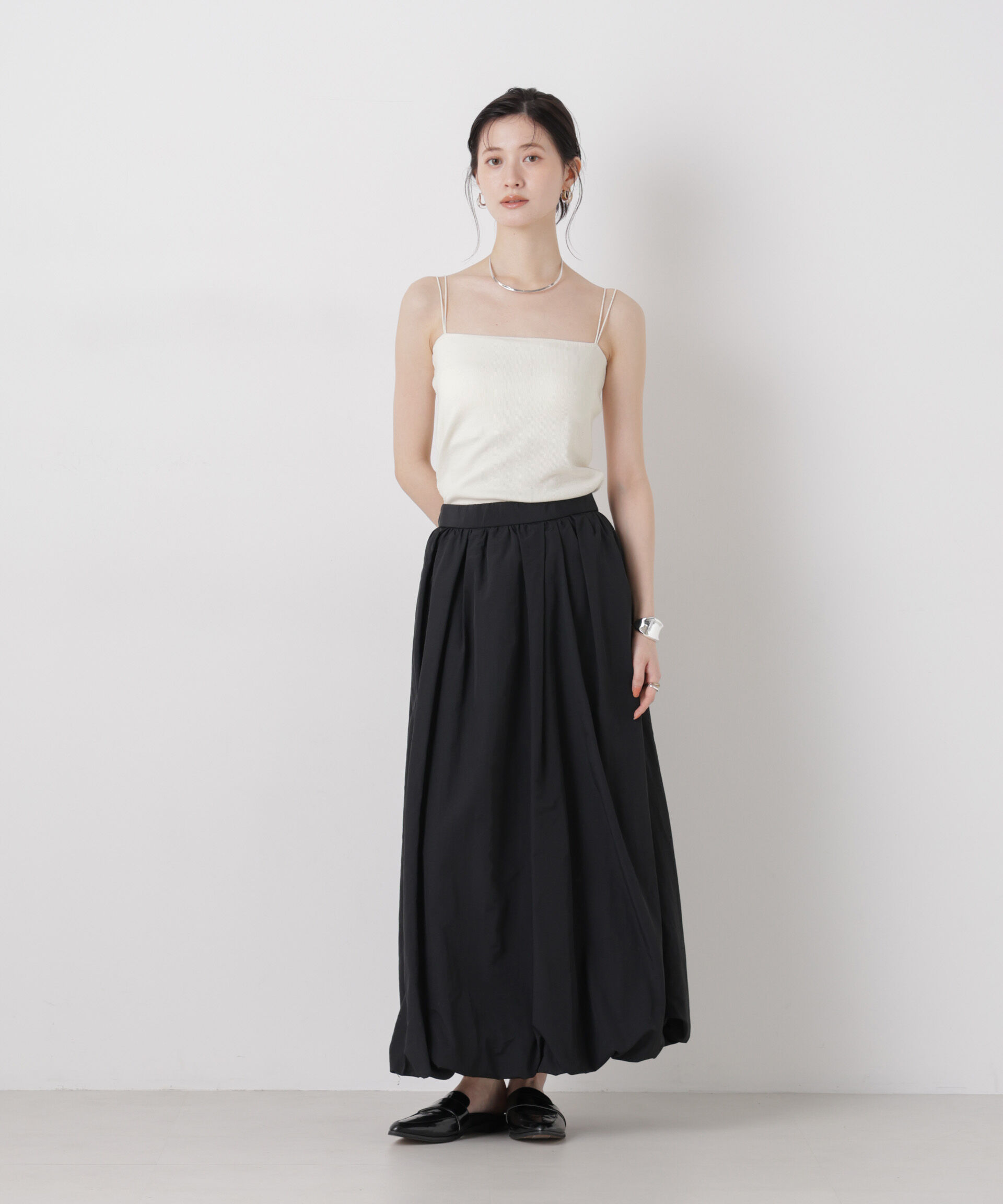 nano･universe「抗菌防臭リブカップ付きダブルストラップキャミソール」|Tシャツ・カットソー|