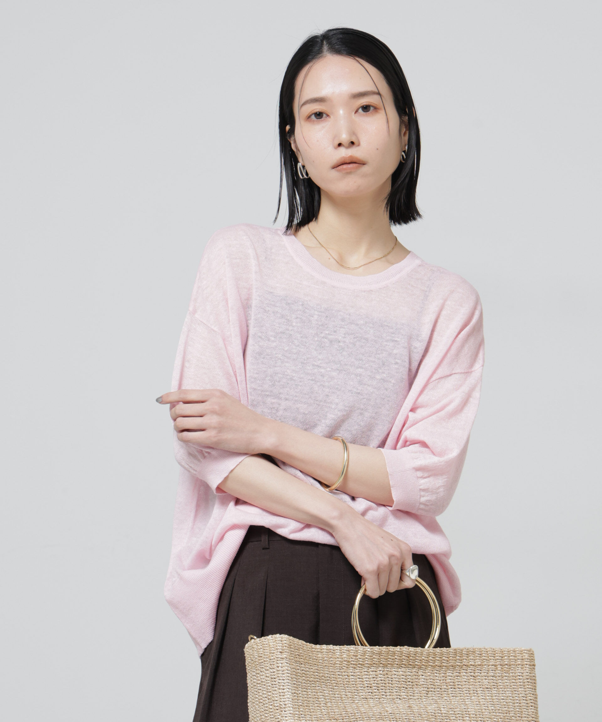 nano･universe「European Flax 2wayオーバーニットトップス」|ニット・セーター|