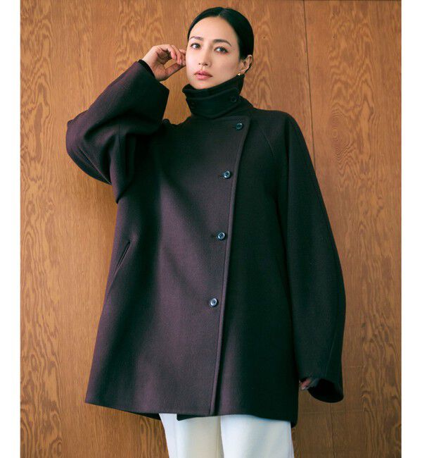 BEIGE,「GABELLE / ミドル丈スタンドカラーウールコート」|ステンカラーコート|Bordeaux