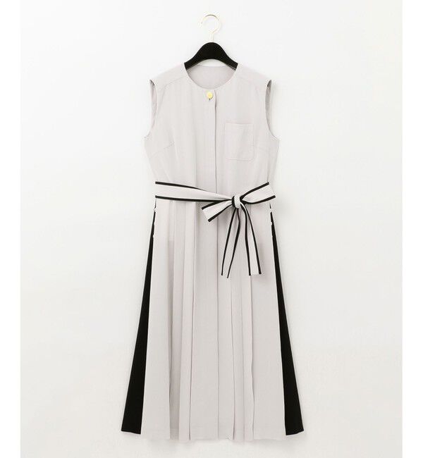  「プリーツ切替バイカラーワンピース」|ワンピース|