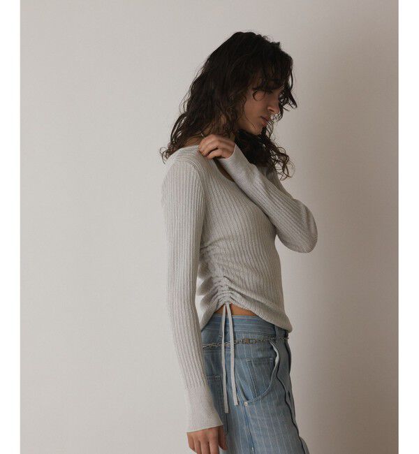 Diagram「ラメリブクルーネックトップ」|Tシャツ・カットソー|ホワイト