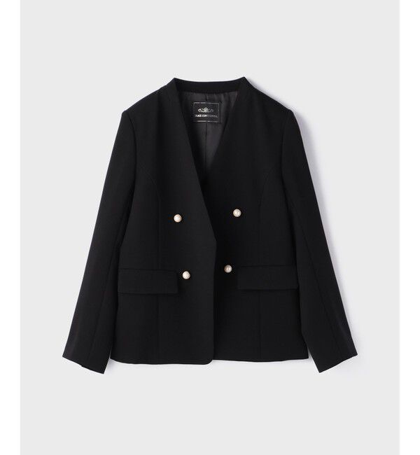 GRACE CONTINENTAL「パールボタンノーカラージャケット」|ノーカラージャケット|