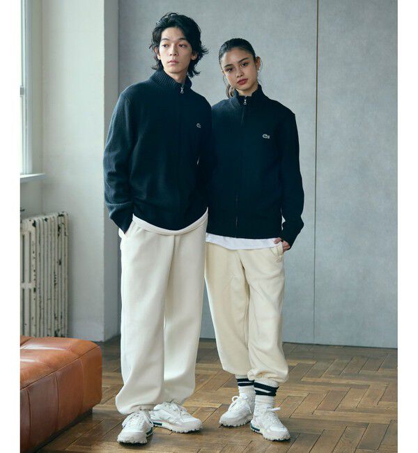 LACOSTE「ハイネックフルジップ ウールニットセーター / ドライバーズニット」|ニット・セーター|