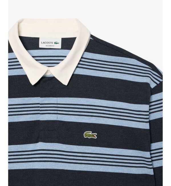 LACOSTE「ボーダーラグビー鹿の子地ポロシャツ」|ポロシャツ|
