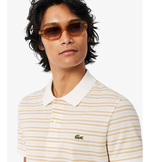 LACOSTE「マルチボーダー鹿の子地ポロシャツ」|ポロシャツ|