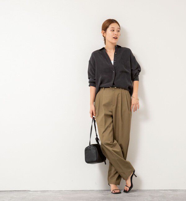 NOLLEY'S「《セットアップ対応》ウォッシャブルシルキーキュプラドレープシャツ」|シャツ・ブラウス|