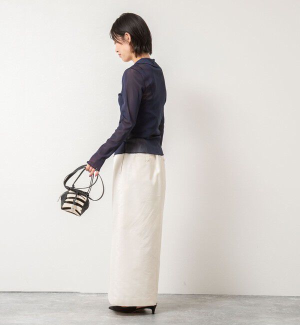 NOLLEY'S「チュール衿付きカットカーディガン」|カーディガン|