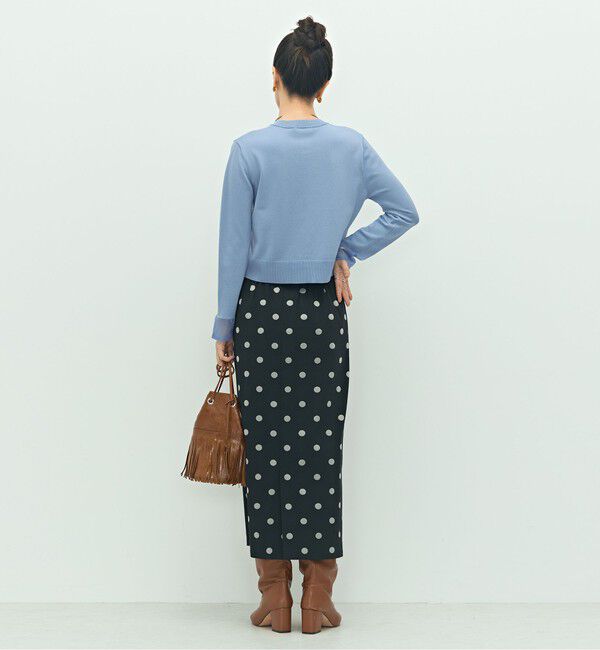 NOLLEY'S「《手洗い可能》くるみ釦シアークルーネックカーディガン」|カーディガン|