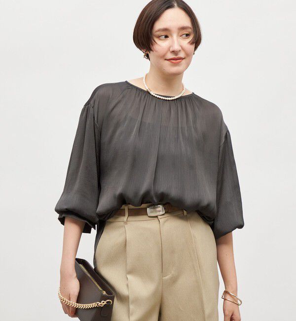 NOLLEY'S「楊柳サテン2WAYギャザーブラウス」|シャツ・ブラウス|