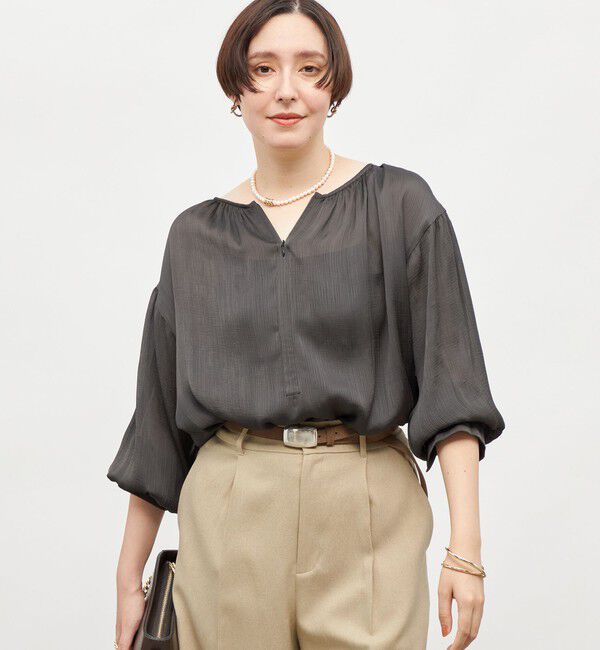 NOLLEY'S「楊柳サテン2WAYギャザーブラウス」|シャツ・ブラウス|