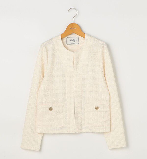 NOLLEY'S「ウォッシャブルツィーディージャージジャケット」|ノーカラージャケット|