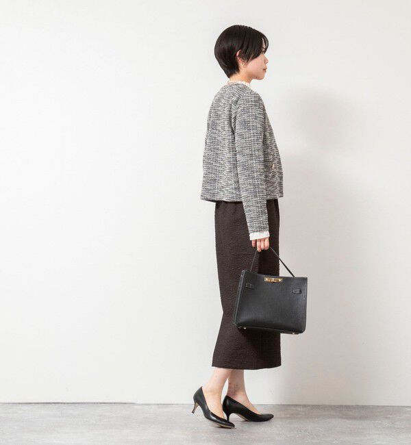 NOLLEY'S「ウォッシャブルツィーディージャージジャケット」|ノーカラージャケット|