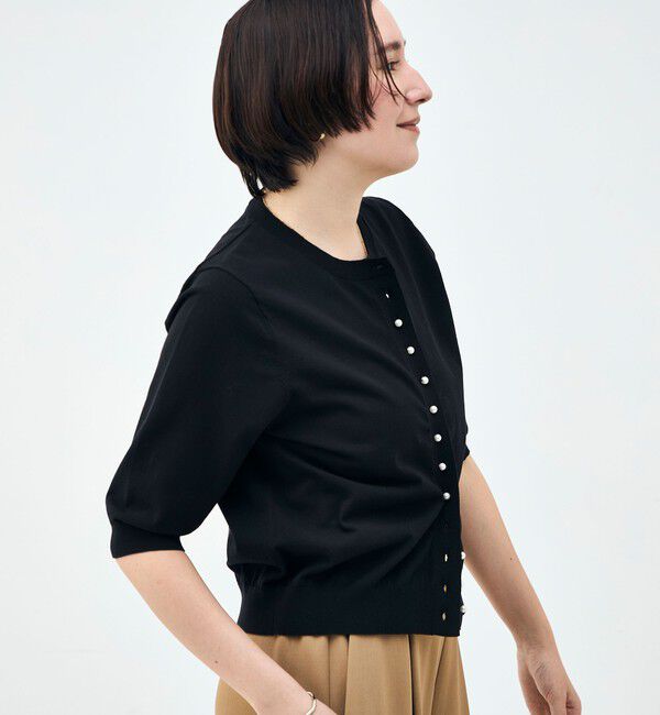 NOLLEY'S「《手洗い可能》コットンテックス6分袖カーディガン」|カーディガン|