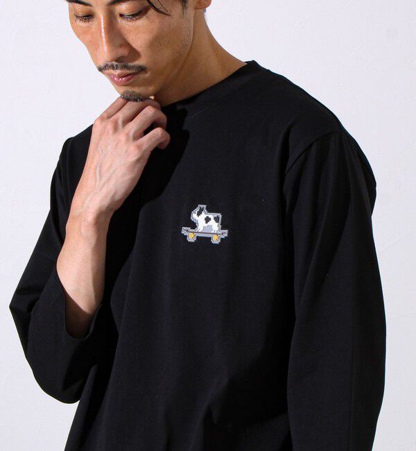 GLOSTER「【GLOSTER/グロスター】デジブル 七分袖Tシャツ ドット刺繍」|Tシャツ・カットソー|