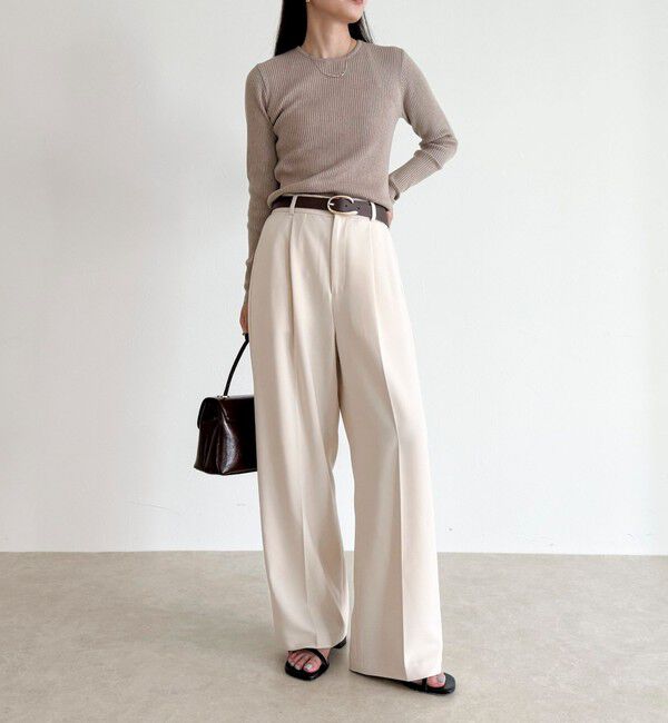 fredy emue「【人気商品の新型】とろみwarmタックスラックス」|スラックス|