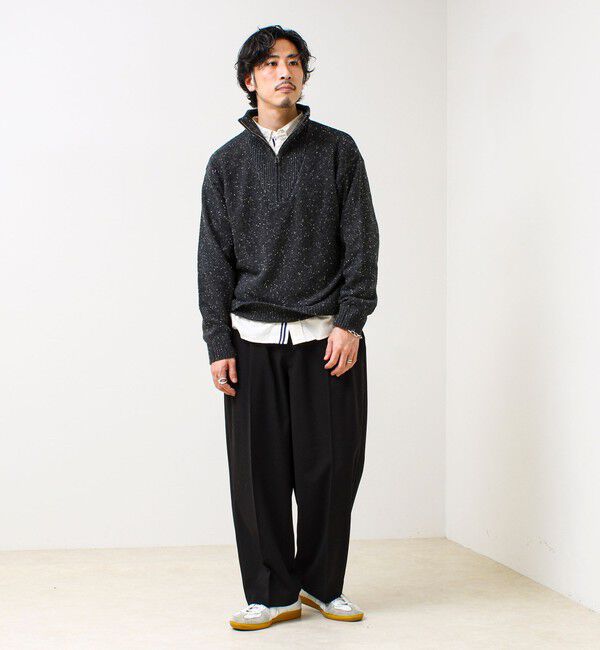 GLOSTER「【冬の大人レイヤードに】ネップハーフジッププルオーバー」|ニット・セーター|