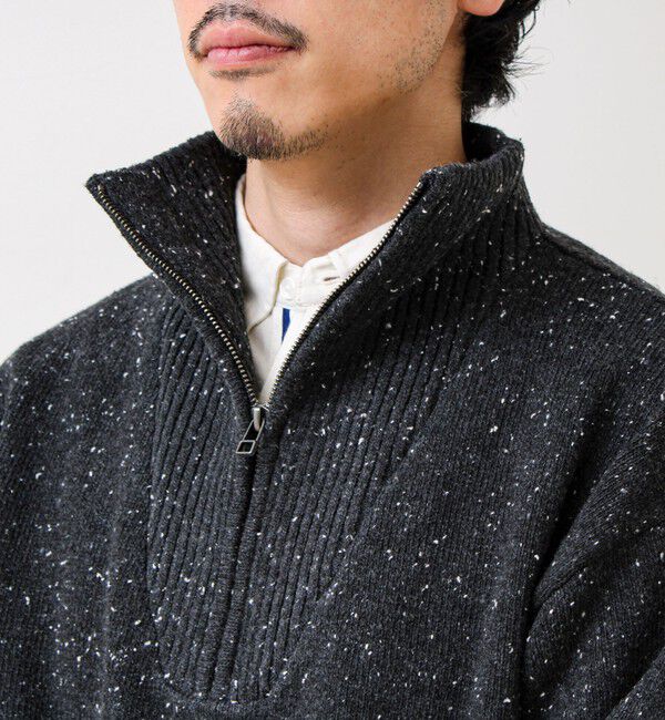 GLOSTER「【冬の大人レイヤードに】ネップハーフジッププルオーバー」|ニット・セーター|