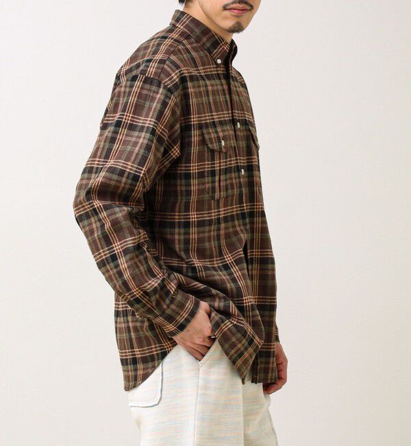 GLOSTER「【BOY ASTLAD刺繍】 フラップポケット ボタンダウンネルシャツ」|シャツ・ブラウス|