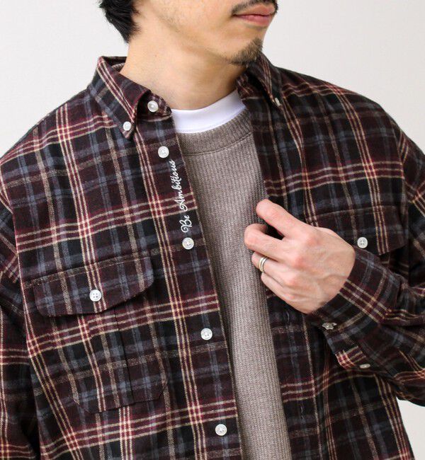 GLOSTER「【BOY ASTLAD刺繍】 フラップポケット ボタンダウンネルシャツ」|シャツ・ブラウス|