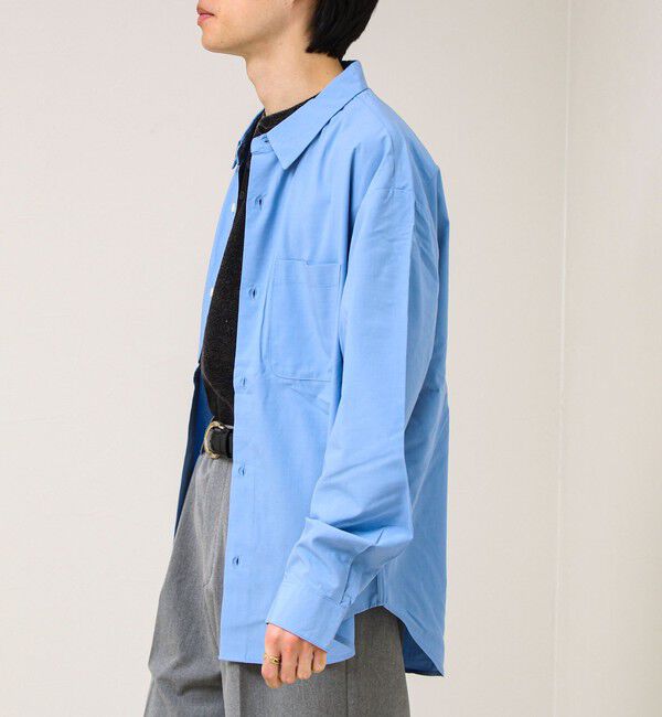 GLOSTER「【ストライプ/無地】レーヨン混 レギュラーカラーシャツ」|シャツ・ブラウス|