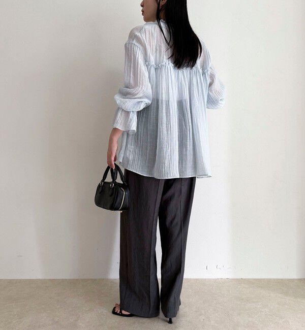 fredy emue「LINEN混シアー楊柳ブラウス」|シャツ・ブラウス|