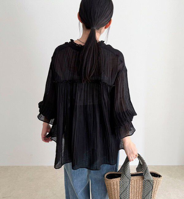 fredy emue「LINEN混シアー楊柳ブラウス」|シャツ・ブラウス|