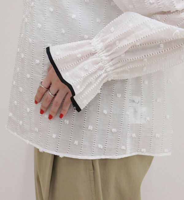 fredy emue「【大人気シリーズの最新作】バック釦配色ギャザーブラウス」|シャツ・ブラウス|