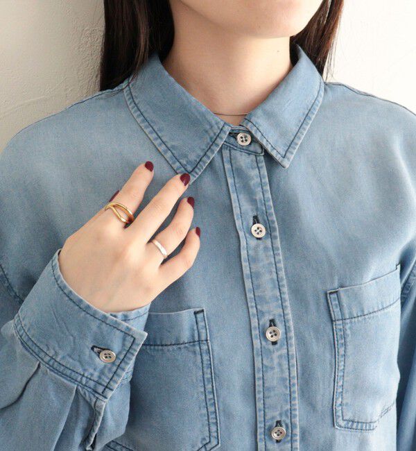 fredy emue「とろみデニムクロップドシャツ」|シャツ・ブラウス|