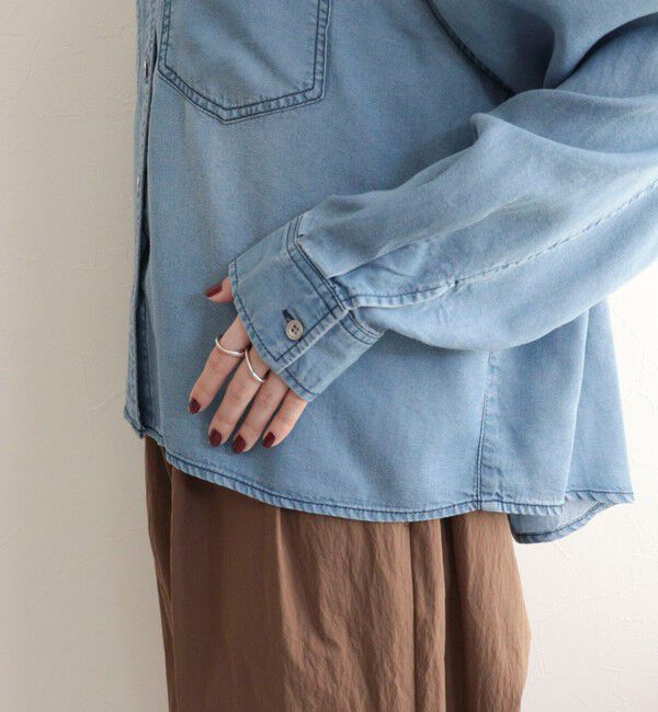 fredy emue「とろみデニムクロップドシャツ」|シャツ・ブラウス|