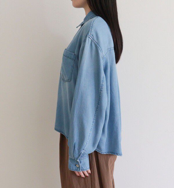 fredy emue「とろみデニムクロップドシャツ」|シャツ・ブラウス|