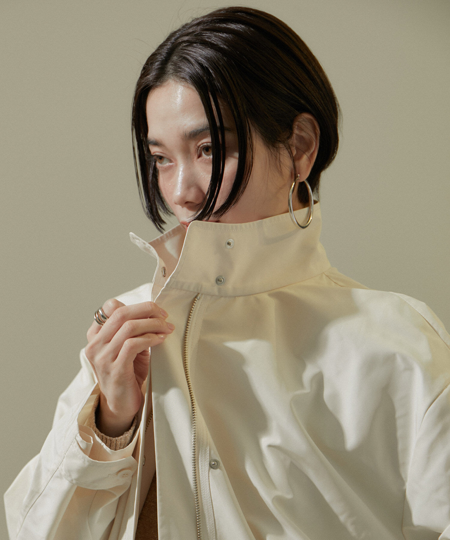 SALON adam et rope'「[24SS]ミリタリースタンドカラーコート/モッズコート【撥水加工・洗える】」|ミリタリージャケット|