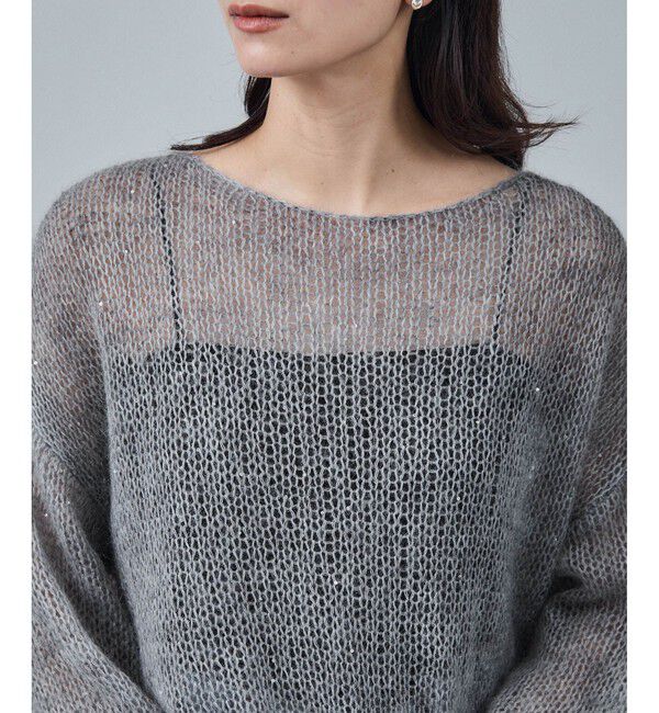 SALON adam et rope'「シアーモヘアスパンコールプルオーバー 2」|ニット・セーター|