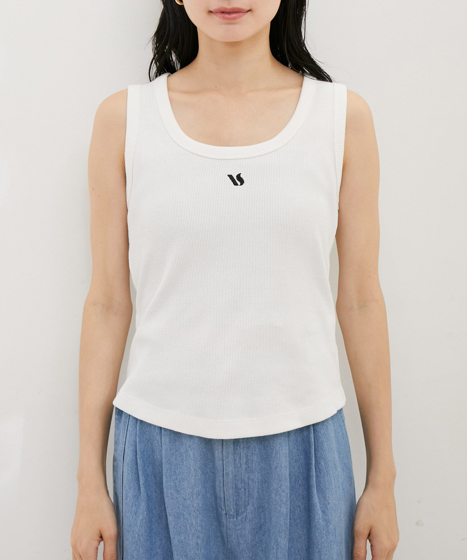 VIS「【洗える】フロントロゴ刺繍タンクトップ」|タンクトップ|