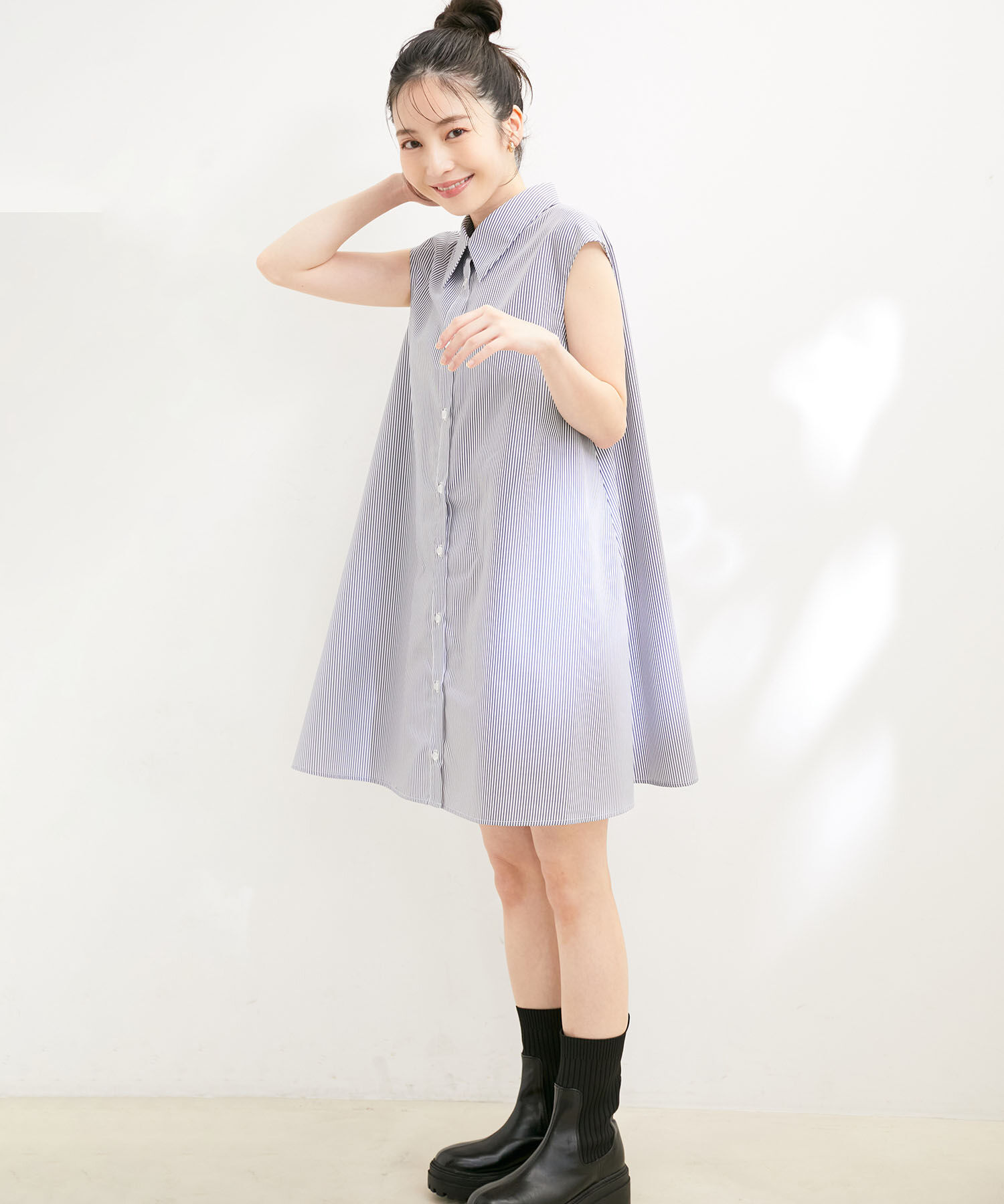 VIS「【洗える】【マルチWAY】ボレロ付きミニシャツワンピース」|その他|