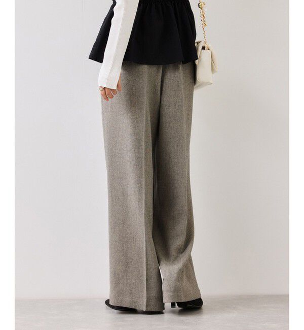 VIS「サマーツイードリボンベルトパンツ/UVケア・イージーケア」|チノ|