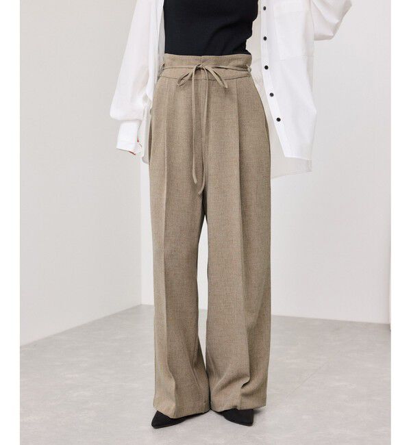 VIS「サマーツイードリボンベルトパンツ/UVケア・イージーケア」|チノ|
