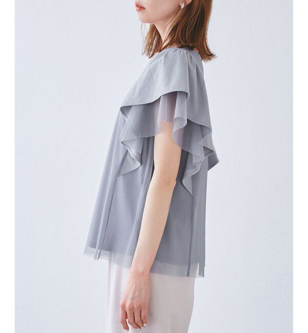 Rope&rsquo;Picnic「【UVカット・接触冷感】Cutee チュールフリルトップス」|Tシャツ・カットソー|