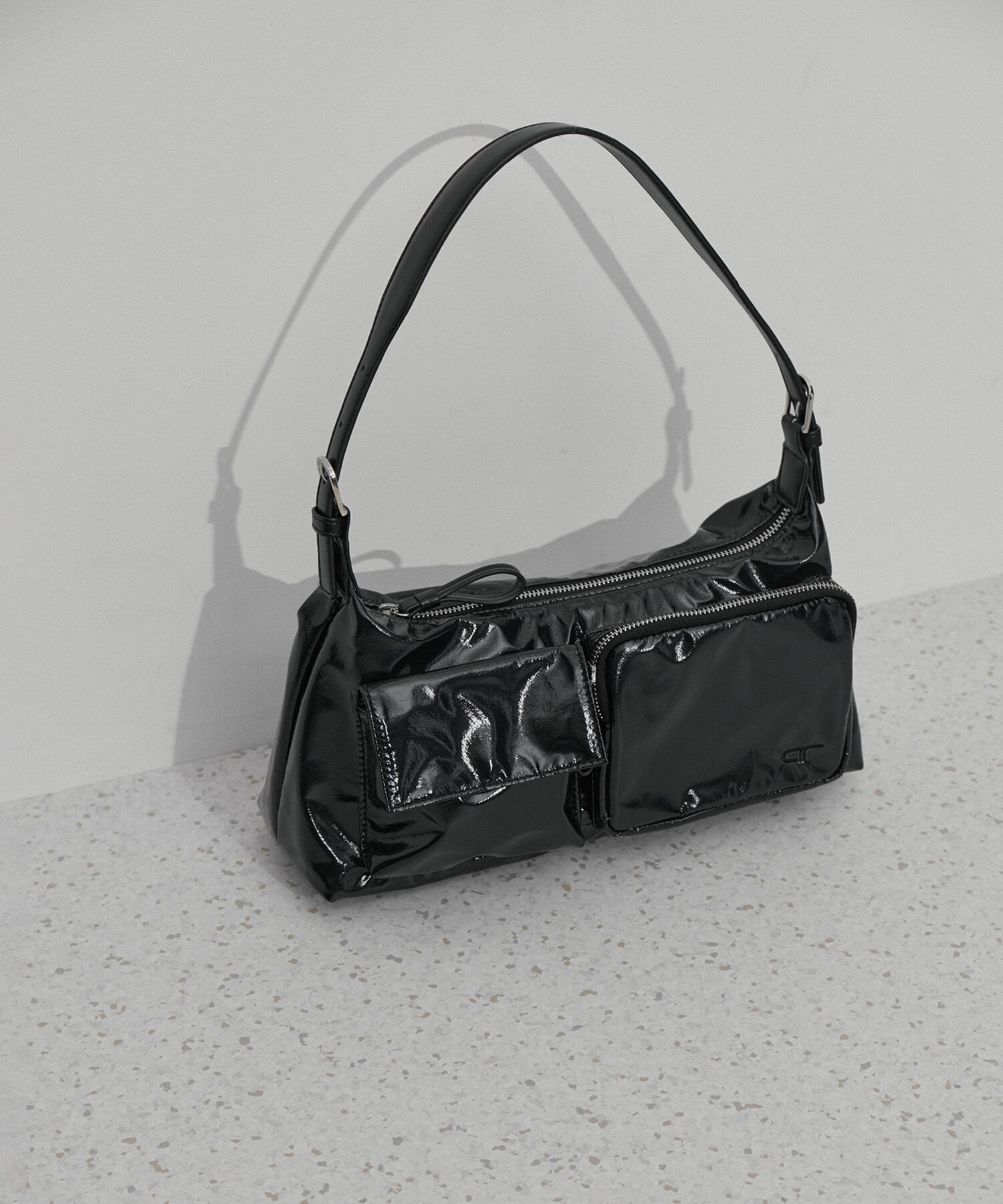 ADAM ET ROPE'「【サステナブル・追加】ボックスポケットミニバッグ」|ハンドバッグ|ブラック(01)