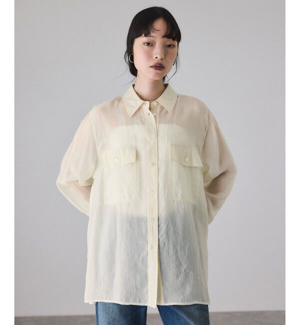 ADAM ET ROPE'「キュプラシアーポケットシャツ」|シャツ・ブラウス|