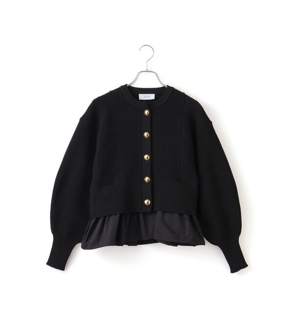 ADAM ET ROPE'「【WEB限定】ペプラムコンビニットカーディガン」|カーディガン|