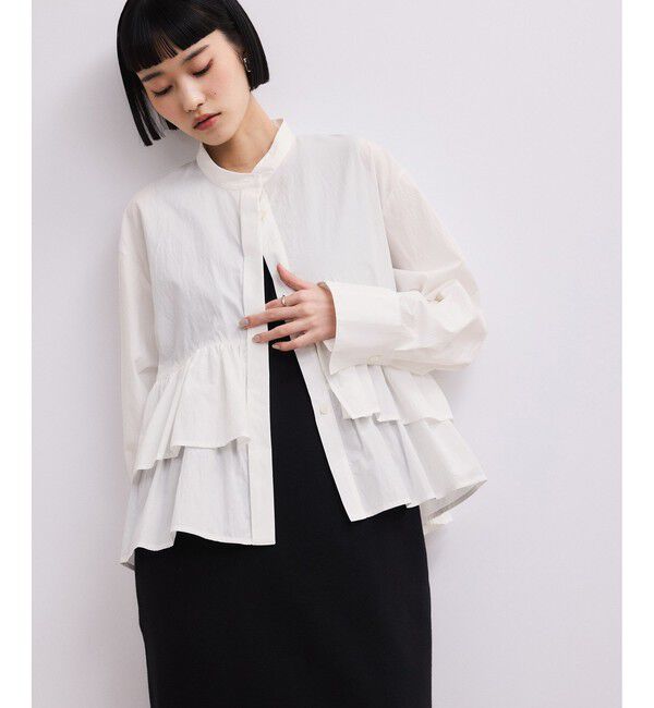 ADAM ET ROPE'「【WEB限定】フリルブラウス」|シャツ・ブラウス|ホワイト(10)