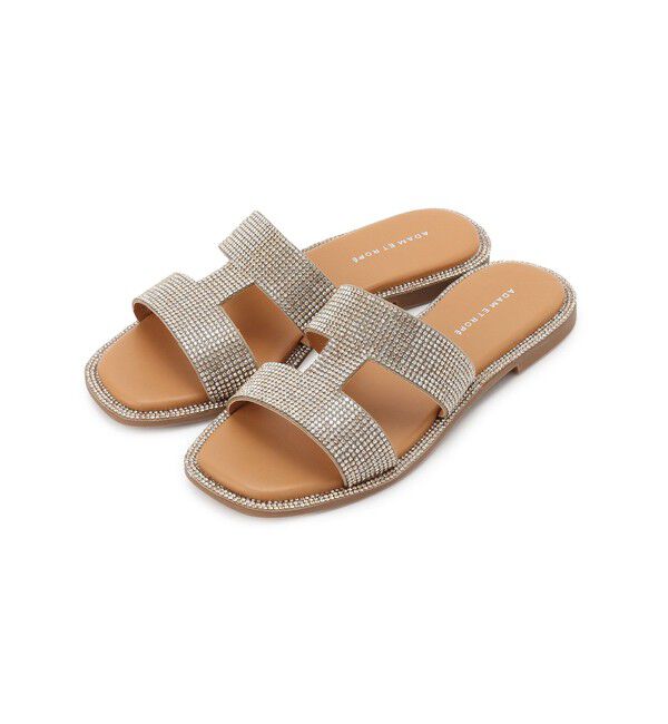 ADAM ET ROPE'「Iストラップラインストーンサンダル」|サンダル|