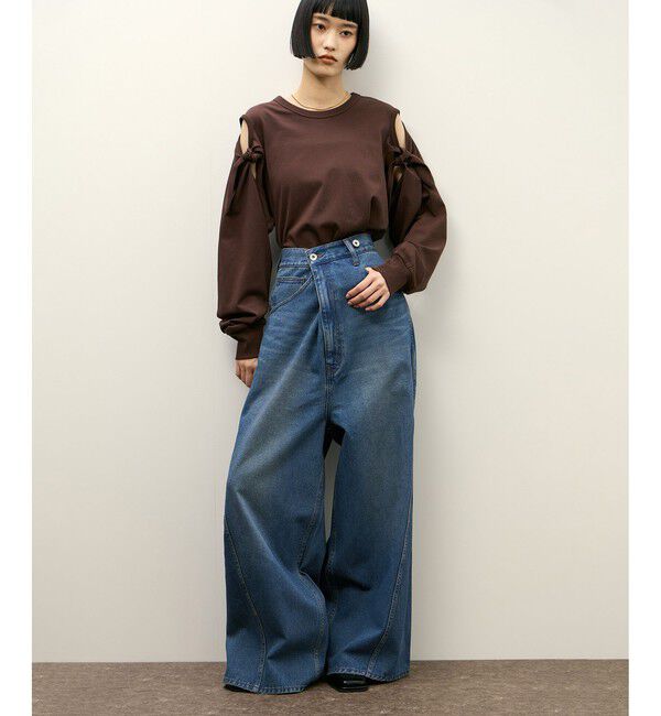 ADAM ET ROPE'「【サステナブル】2WAYデニムサロペット」|オールインワン|