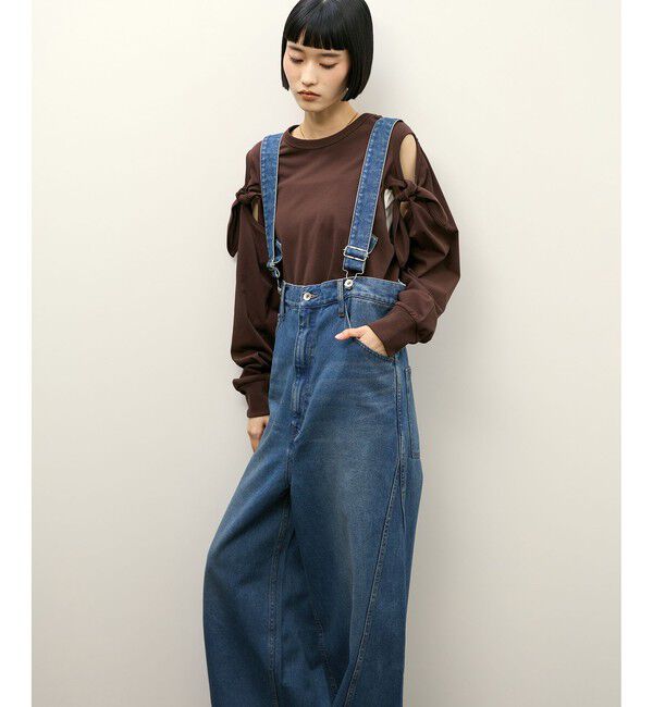 ADAM ET ROPE'「【サステナブル】2WAYデニムサロペット」|オールインワン|