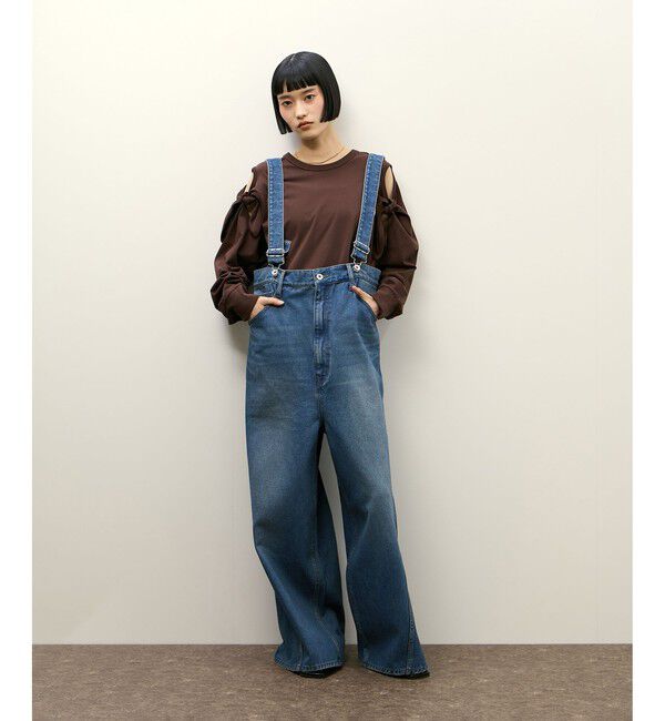 ADAM ET ROPE'「【サステナブル】2WAYデニムサロペット」|オールインワン|