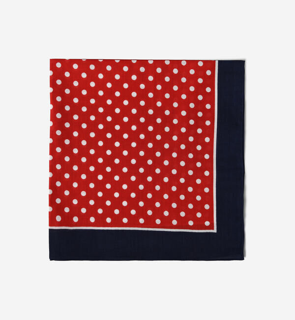 LABOUR AND WAIT「LABOUR AND WAIT | POLKADOT HANDKERCHIEF REDBORDER」|ハンカチ|RED系1